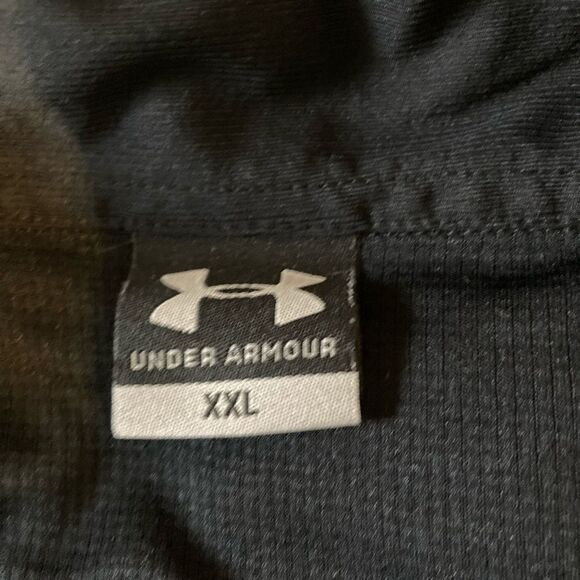 UNDER ARMOUR Black Silver Trim Golf Tennis Polo shirt Mens XXL - Picture 15 of 16
